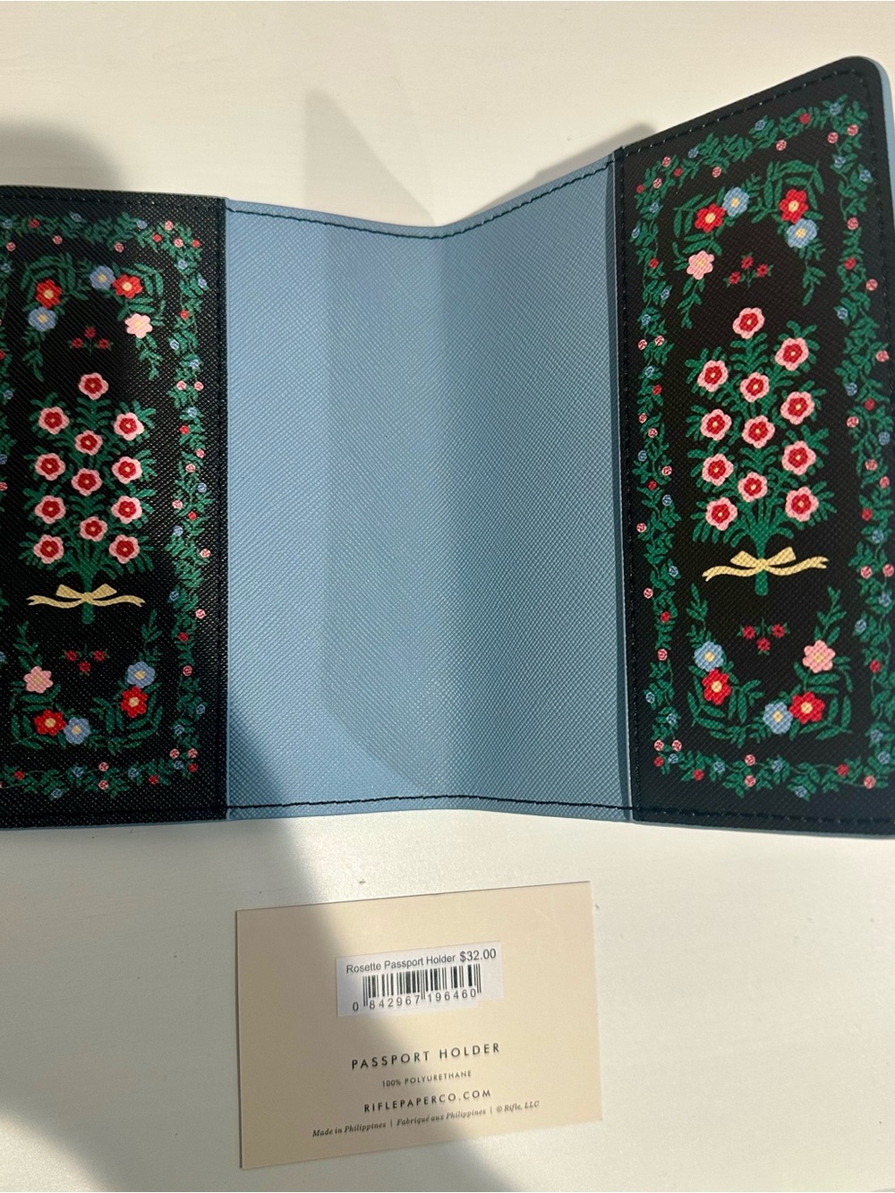 Rifle Paper Co. Black Floral Passport Holder - Picture 7 of 7
